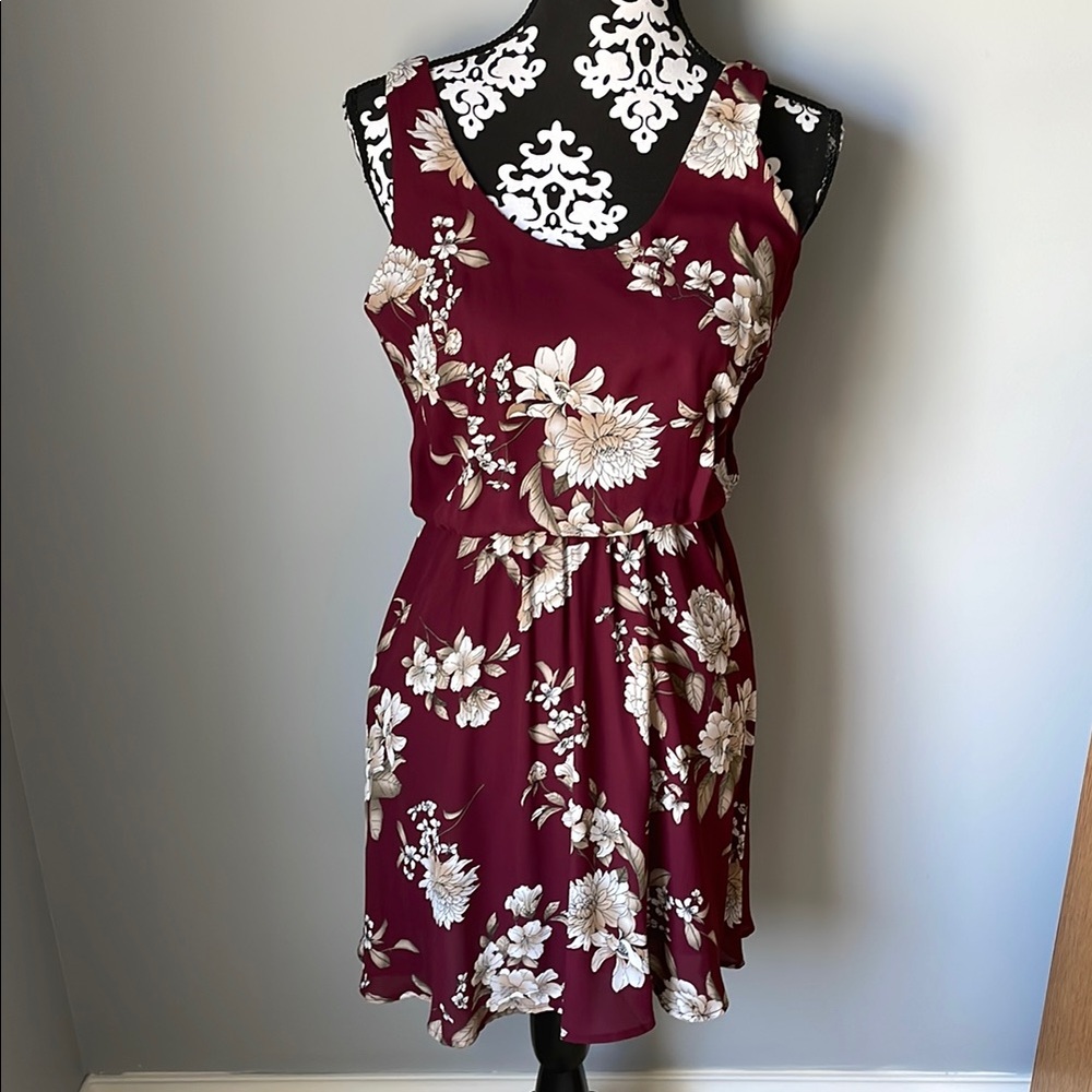 Floral Burgundy Dress